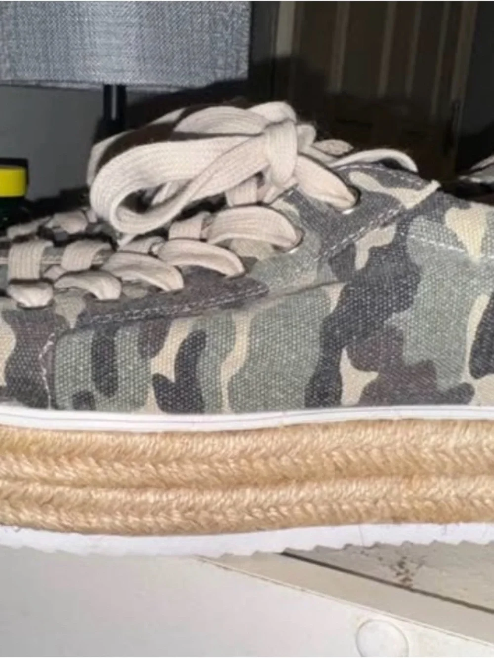 Steve Madden Camo Platform Sneaker in Green and Tan